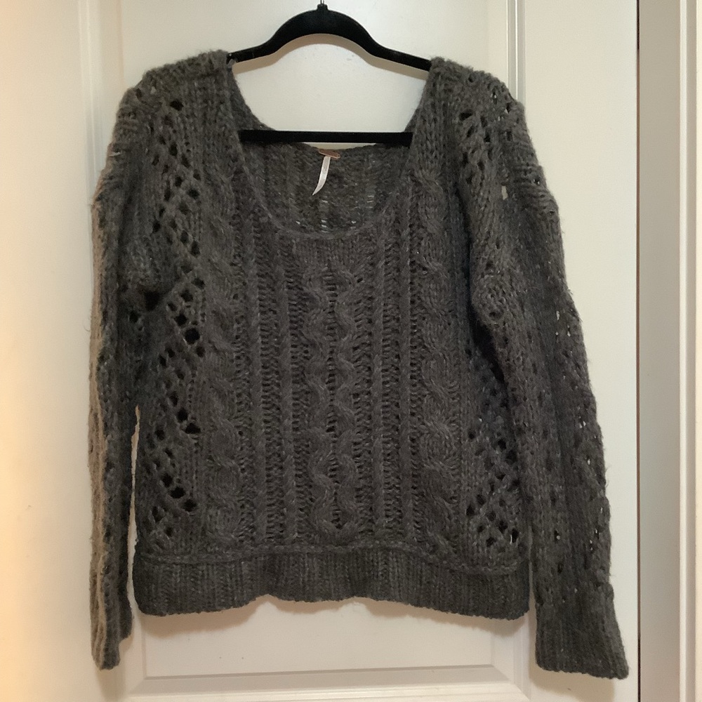 Free People wool/mohair blend cable knit sweater